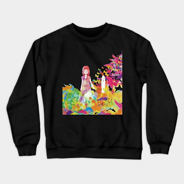 Oyasumi PunPun Rainbow Crewneck Sweatshirt by KokoroPopShop